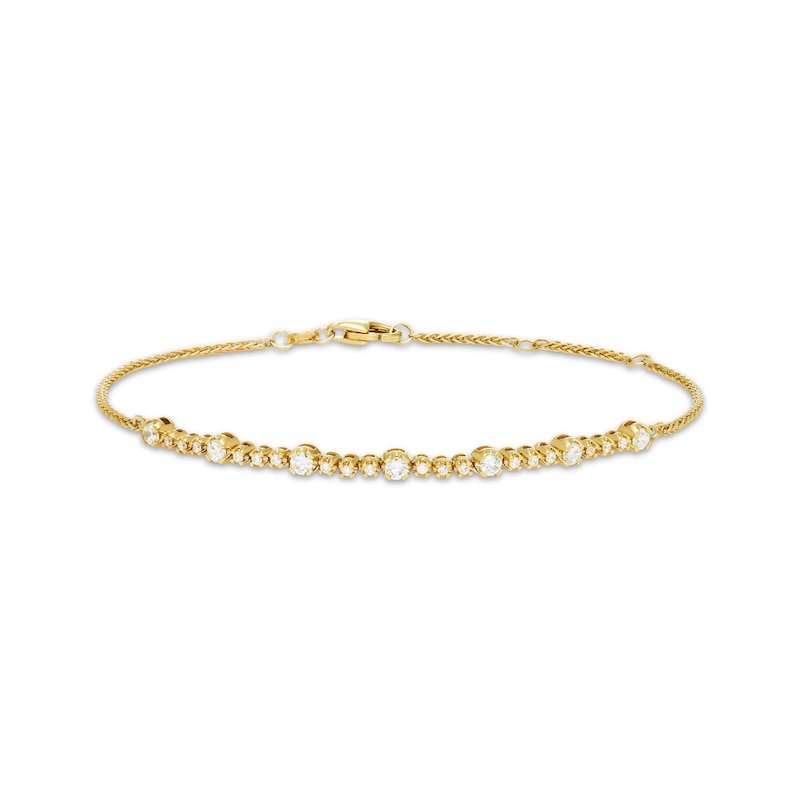 Main Image 1 of Diamond Station Bracelet 1/2 ct tw 10K Yellow Gold 7.5"