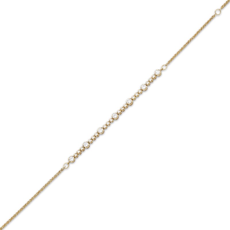 Main Image 2 of Diamond Station Bracelet 1/2 ct tw 10K Yellow Gold 7.5"