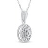 Thumbnail Image 2 of Diamond Halo Necklace 1/4 ct tw 10K White Gold 18"