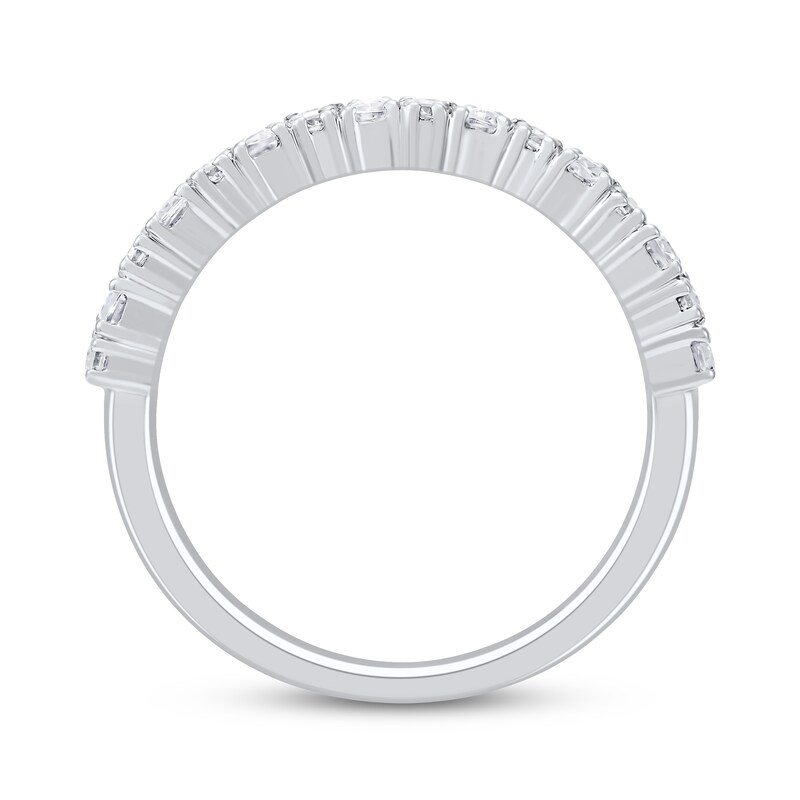 Main Image 3 of Adore Lab-Grown Diamonds Emerald-Cut & Round-Cut Two Row Anniversary Ring 1 ct tw 14K White Gold