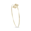 Thumbnail Image 2 of Italian Brilliance Diamond-Cut Clover Cuff Bangle Bracelet 14K Yellow Gold