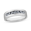 Thumbnail Image 1 of Adore Men's Black Diamond Brushed Wedding Band 1/2 ct tw 10K White Gold
