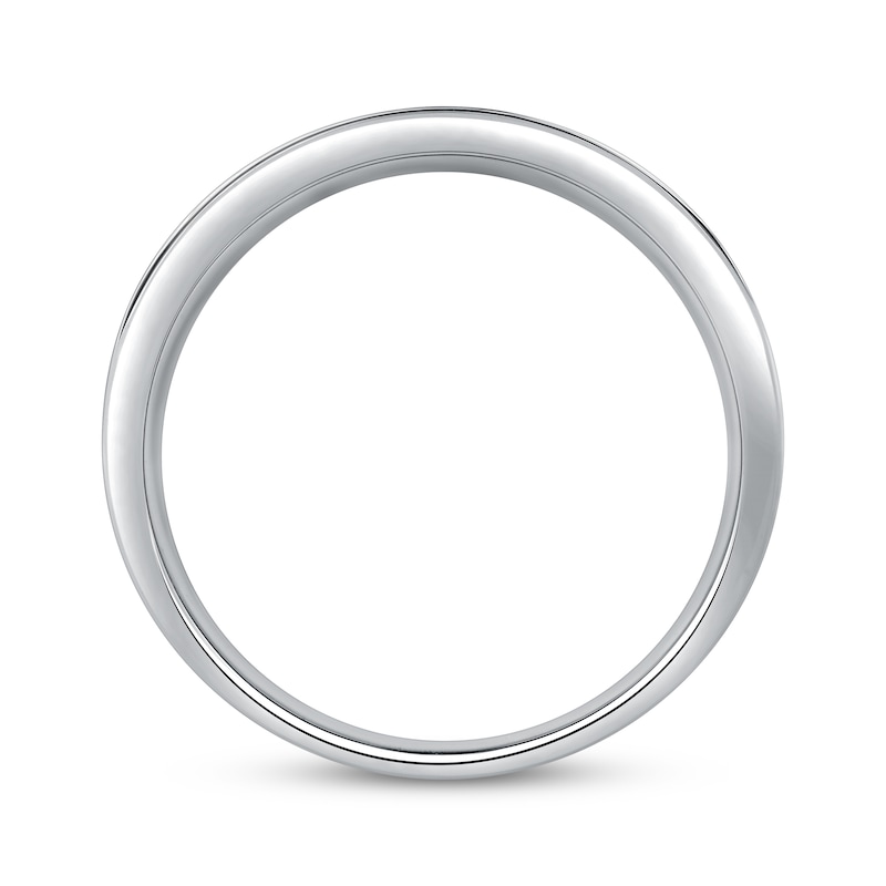 Main Image 2 of Adore Men's Black Diamond Brushed Wedding Band 1/2 ct tw 10K White Gold