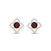 Thumbnail Image 2 of Cushion-Cut Garnet & Diamond Stud Earrings 1/6 ct tw 10K Yellow Gold