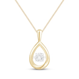 Unstoppable Love Diamond Accent Teardrop Necklace 10K Yellow Gold 19"