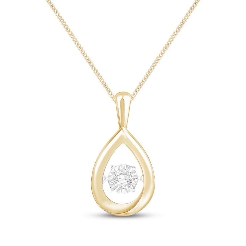 Main Image 1 of Unstoppable Love Diamond Accent Teardrop Necklace 10K Yellow Gold 19"