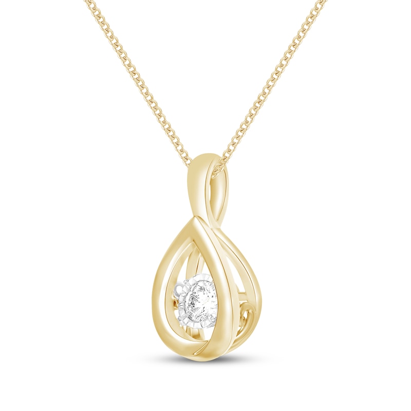 Main Image 2 of Unstoppable Love Diamond Accent Teardrop Necklace 10K Yellow Gold 19"