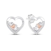 Thumbnail Image 1 of Winnie the Pooh Diamond Heart Stud Earrings 1/10 ct tw Sterling Silver & 10K Rose Gold