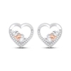Thumbnail Image 2 of Winnie the Pooh Diamond Heart Stud Earrings 1/10 ct tw Sterling Silver & 10K Rose Gold