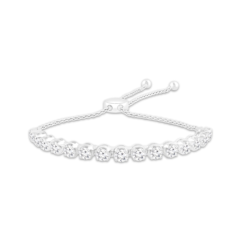 Main Image 1 of KAY Lab-Grown Diamonds Line Bolo Bracelet 3 ct tw 14K White Gold