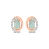 Thumbnail Image 2 of Oval-Cut Lab-Created Opal & Diamond Swirl Stud Earrings 1/15 ct tw 10K Rose Gold