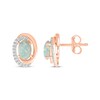 Thumbnail Image 3 of Oval-Cut Lab-Created Opal & Diamond Swirl Stud Earrings 1/15 ct tw 10K Rose Gold