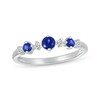 Thumbnail Image 1 of Blue Lab-Created Sapphire & Diamond Ring 1/20 ct tw 10K White Gold