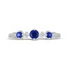 Thumbnail Image 4 of Blue Lab-Created Sapphire & Diamond Ring 1/20 ct tw 10K White Gold
