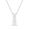 Thumbnail Image 1 of Diamond Ladder Necklace 1/4 ct tw Sterling Silver 18"