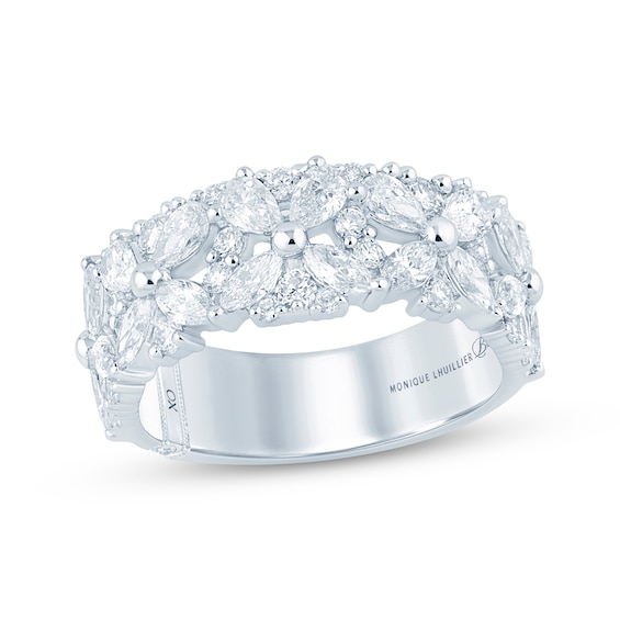 Monique Lhuillier Bliss Pear-Shaped, Marquise & Round-Cut Lab-Grown Diamond Anniversary Ring 2 ct tw 18K White Gold
