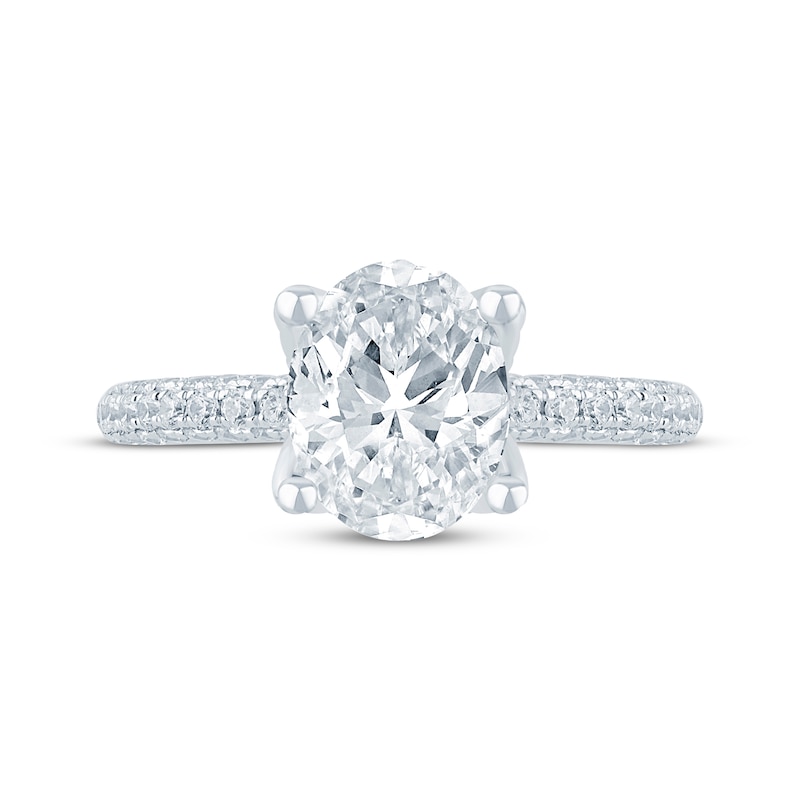 Main Image 4 of Monique Lhuillier Bliss Oval-Cut Lab-Grown Diamond Engagement Ring 2-5/8 ct tw 18K White Gold