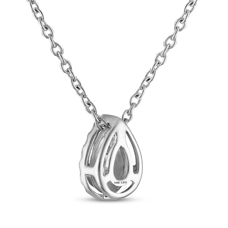 Main Image 3 of THE LEO Diamond Multi-Stone Teardrop Necklace 1/5 ct tw 14K White Gold 19"