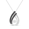 Thumbnail Image 1 of Unstoppable Love Black & White Diamond Teardrop Necklace 1/4 ct tw 10K White Gold 19"