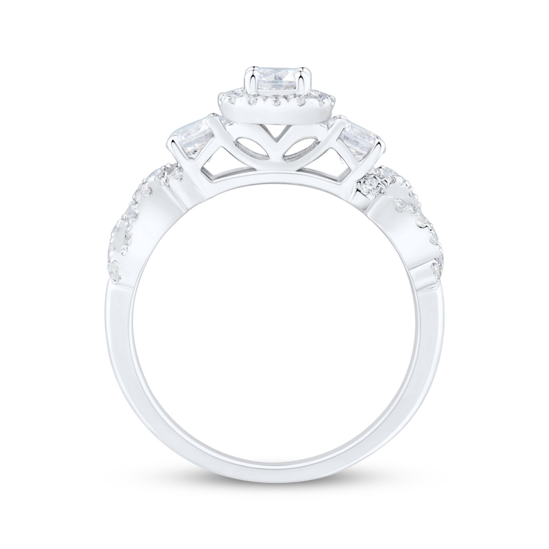Main Image 2 of Adore Round-Cut Diamond Three-Stone Engagement Ring 1 ct tw 14K White Gold