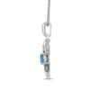 Thumbnail Image 1 of Swiss Blue Topaz & White Lab-Created Sapphire Dolphin Necklace Sterling Silver 18"
