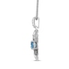 Thumbnail Image 2 of Swiss Blue Topaz & White Lab-Created Sapphire Dolphin Necklace Sterling Silver 18"