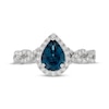 Thumbnail Image 3 of Neil Lane Pear-Shaped London Blue Topaz & Diamond Twist Shank Engagement Ring 1/2 ct tw 14K White Gold