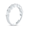 Thumbnail Image 2 of Lab-Grown Diamonds Emerald & Round-Cut Anniversary Band 2 ct tw 14K White Gold