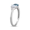 Heart-Shaped Lab-Created Opal & Round-Cut Swiss Blue Topaz Ring Sterling Silver