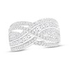 Thumbnail Image 0 of Round-Cut Diamond Crossover Ring 1 ct tw 10K White Gold