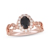 Thumbnail Image 1 of Neil Lane Oval-Cut Black & White Diamond Engagement Ring 1-1/2 ct tw 14K Rose Gold