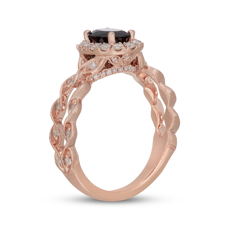 Main Image 2 of Neil Lane Oval-Cut Black & White Diamond Engagement Ring 1-1/2 ct tw 14K Rose Gold