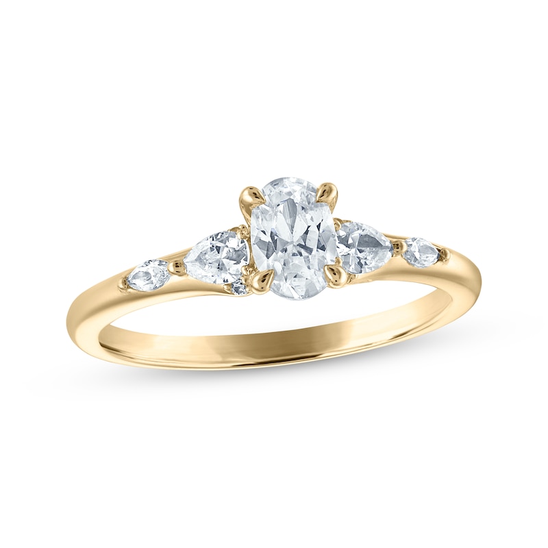 Main Image 1 of Adore Oval, Pear, Marquise & Round-Cut Diamond Engagement Ring 3/4 ct tw 14K Yellow Gold