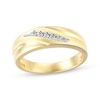 Thumbnail Image 0 of Men's Diamond Sculpted Wedding Band 1/15 ct tw 10K Yellow Gold