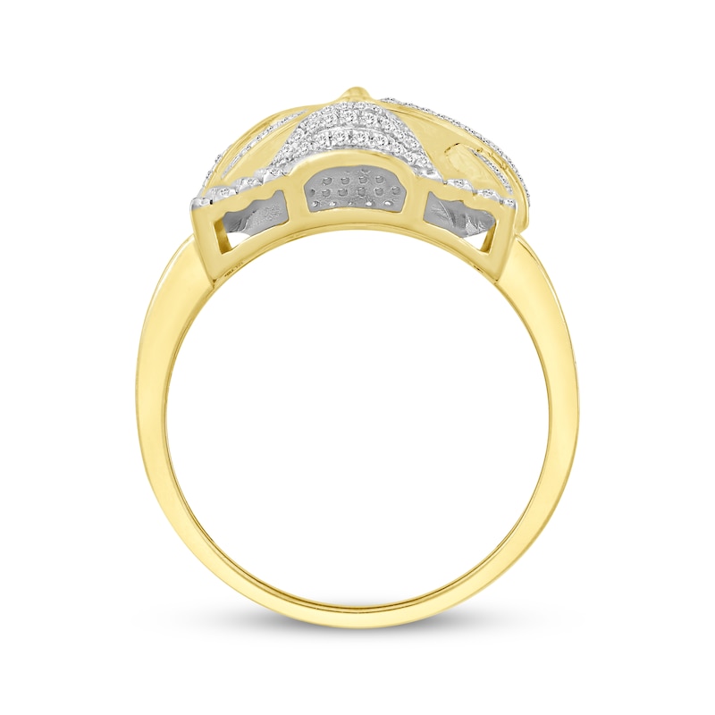 Main Image 3 of Men's Diamond Face of Christ Ring 3/4 ct tw 10K Yellow Gold