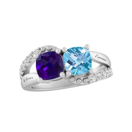 Couple's Color Stone Ring