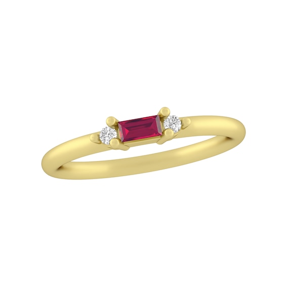 East West Baguette Birthstone Ring (1 Stone)