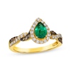 Thumbnail Image 1 of Le Vian Chocolate Twist Emerald Ring 1/3 ct tw Diamonds 14K Honey Gold