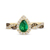 Thumbnail Image 4 of Le Vian Chocolate Twist Emerald Ring 1/3 ct tw Diamonds 14K Honey Gold
