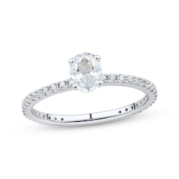 Certified Oval-Cut Diamond Engagement Ring 3/4 ct tw Platinum