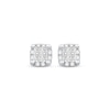 Thumbnail Image 2 of Princess-Cut Quad Diamond Stud Earrings 1/2 ct tw 10K White Gold