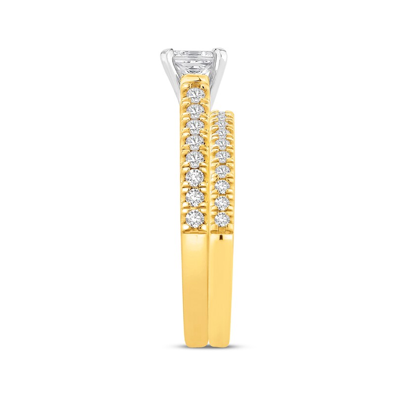 Main Image 2 of Adore Princess & Round-Cut Diamond Bridal Set 1 ct tw 14K Two-Tone Gold