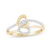 Thumbnail Image 0 of Diamond Double Heart Horizontal Ring 1/6 ct tw 10K Yellow Gold