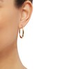 Thumbnail Image 3 of Polished Oval Tube Hoop Earrings 14K Yellow Gold 30mm