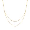 Thumbnail Image 0 of Layered Bead Curb Chain Necklace 14K Yellow Gold 17"