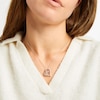 Thumbnail Image 2 of Diamond Tilted Heart Paw Print Necklace 1/10 ct tw Sterling Silver & 10K Rose Gold