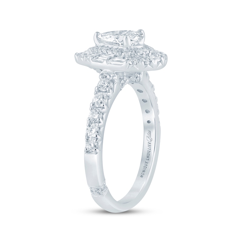 Main Image 2 of Monique Lhuillier Bliss Pear-Shaped Lab-Grown Diamond Engagement Ring 1-1/5 ct tw 18K White Gold