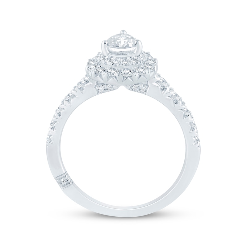 Main Image 3 of Monique Lhuillier Bliss Pear-Shaped Lab-Grown Diamond Engagement Ring 1-1/5 ct tw 18K White Gold