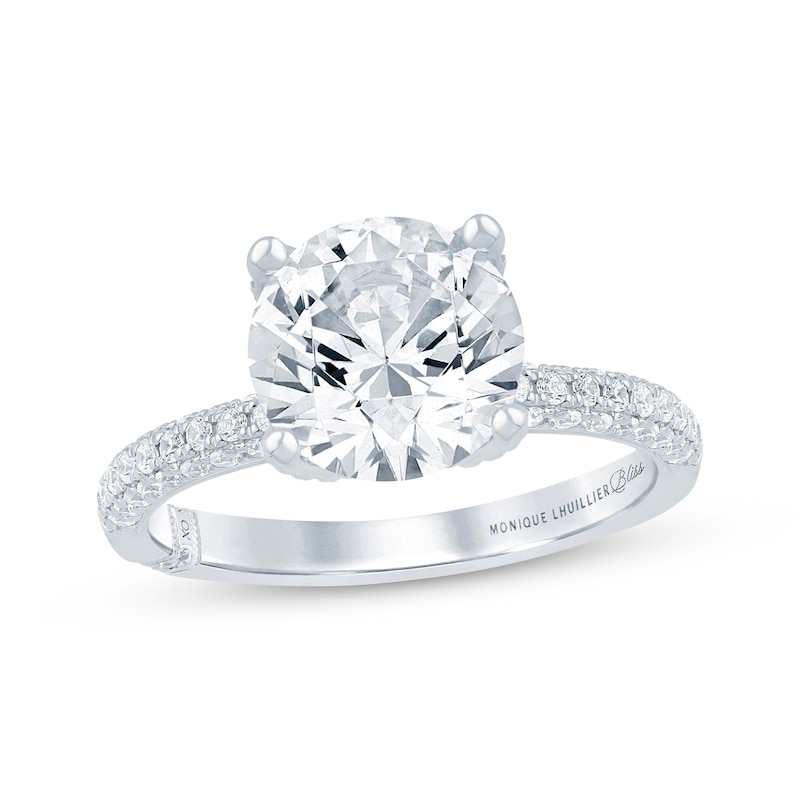 Main Image 1 of Monique Lhuillier Bliss Round-Cut Lab-Grown Diamond Engagement Ring 3-5/8 ct tw 18K White Gold