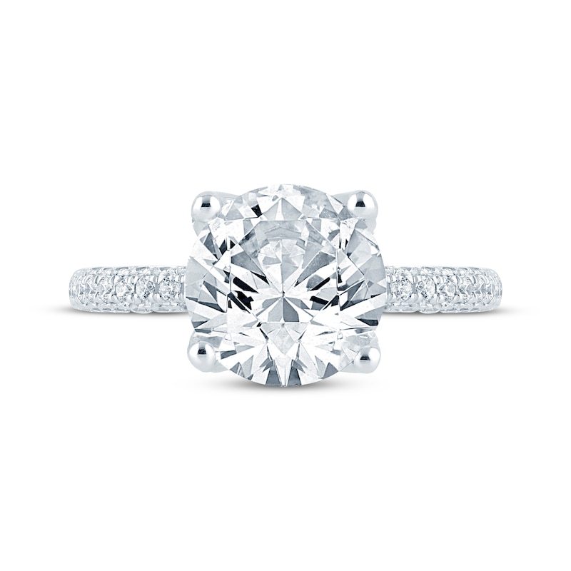 Main Image 4 of Monique Lhuillier Bliss Round-Cut Lab-Grown Diamond Engagement Ring 3-5/8 ct tw 18K White Gold